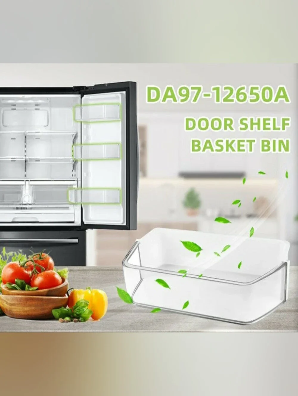 Universal DA97-12650A Clear Refrigerator Door Shelf Bin - White